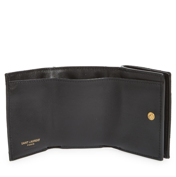 YSL CASSANDRE SAINT LAURENT MATELASSÉ ORIGAMI TINY WALLET GRAIN POUDRE EMBOSSED - Picture 8 of 17